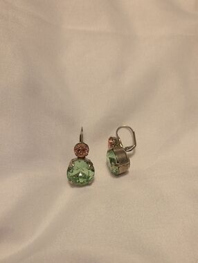 Sorrelli Mint Green and Blush Crystal Drop Earrings
